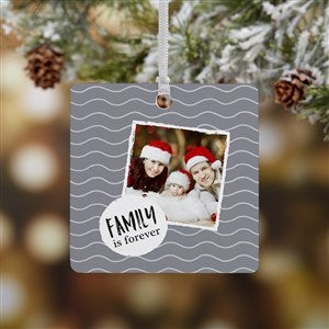 Photo Message Personalized Square Ornament- 2.75 Metal - 1 Sided - 19482-1M
