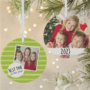 Photo Message Personalized Christmas Ornament- 3.75 Matte - 2-Sided - 19482-2L