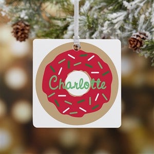 Donut Fun Personalized Square Photo Ornament- 2.75" Metal - 1 Sided - 19483-1M