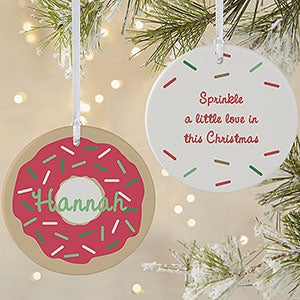Personalized Donut Christmas Ornament - 19483-2L