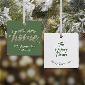 Our New Home Personalized Square Photo 2 Sided Ornament - 19484-2M