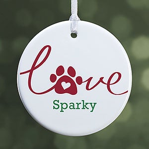 Love Has 4 Paws Personalized Dog Ornament - 19485-1