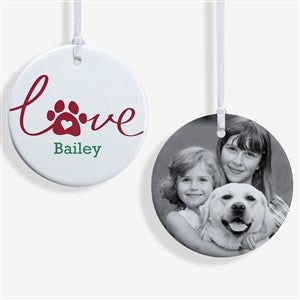 Love Has 4 Paws Personalized Dog Photo Ornament - 19485-2