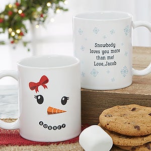 Snowman Character Personalized Christmas Mug - 11oz White - 19489-S