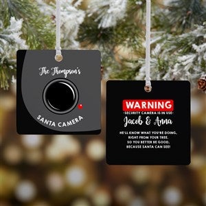 Santa Cam Personalized Square Photo Ornament- 2.75" Metal - 2 Sided - 19505-2M