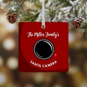 Santa Cam Personalized Square Photo Ornament- 2.75" Metal - 1 Sided - 19505-1M