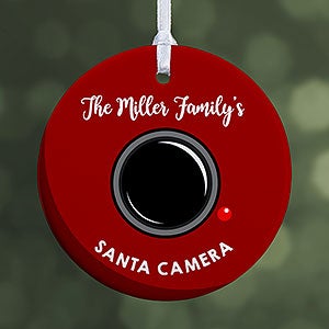 Custom Santa Camera Christmas Ornament - 19505-1