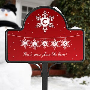 Festive Snowflakes Personalized Garden Sign - 19526-M