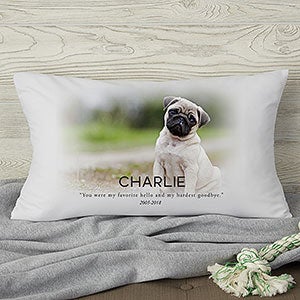 Pet Memorial Personalized Lumbar Velvet Throw Pillow - 19549-LBV