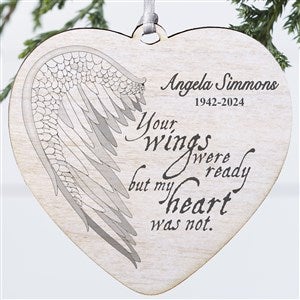 Your Wings Personalized Heart Ornament- 3.625 Wood - 1 Sided - 19551-1W