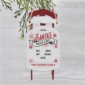 Santas Nice List Personalized Sled Ornament - 19561