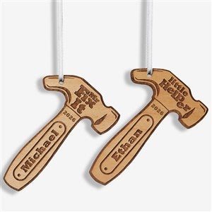 Mr. Fix-It Personalized Natural Wood Hammer Ornament - 19562