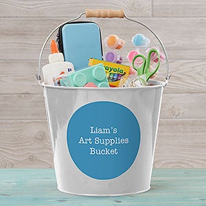 Write Your Own Expressions Personalized Large White Metal Bucket - 19577-L
