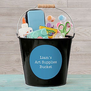 Write Your Own Expressions Personalized Large Black Metal Bucket - 19577-BL