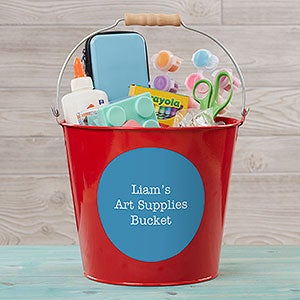 Write Your Own Expressions Personalized Large Red Metal Bucket - 19577-RL
