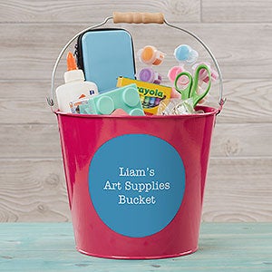 Write Your Own Expressions Personalized Large Pink Metal Bucket - 19577-PL