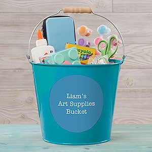 Write Your Own Expressions Personalized Large Teal Metal Bucket - 19577-TL