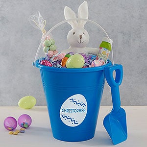 Easter Characters Personalized Blue Easter Bucket Pail & Shovel - 19582-B
