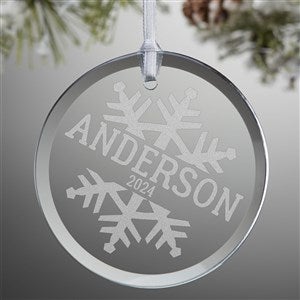 Snowflake Family Personalized Glass Ornament - 19593