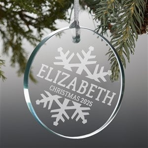 Snowflake Family Personalized Premium Glass Ornament - 19593-P