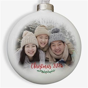 Holly Branch Deluxe Photo Slim Globe Ornament - 19597