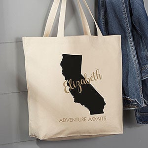 State Pride Personalized Large Canvas Tote Bag - 19660