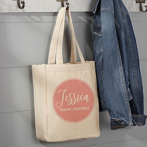 Name Meaning Personalized Canvas Tote Bag - Small - 19663-S