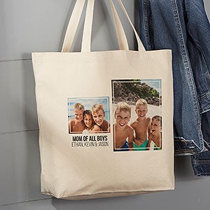 Two Photo Personalized Canvas Tote Bag- 20 x 15 - 19665-2