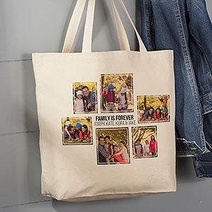 Six Photo Personalized Canvas Tote Bag- 20 x 15 - 19665-6