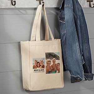 Personalized 2 Photo Collage Canvas Tote Bag - Small - 19665-2S