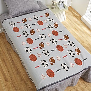All About Sports Personalized 56x60 Woven Throw - 19681-A