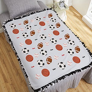 All About Sports Personalized 50x60 Tie Blanket - 19681-T