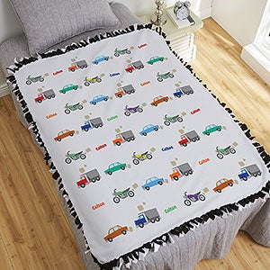 Modes of Transportation Personalized 50x60 Tie Blanket - 19682-T