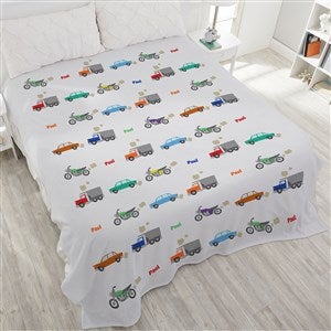 Cars & Trucks Personalized 90x108 Plush King Fleece Blanket - 19682-K