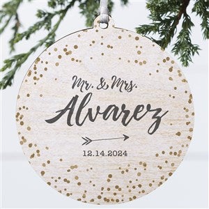 Sparkling Love Personalized Wood Wedding Ornament - 19690-1W