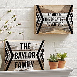 Adventure Awaits Personalized Reclaimed Wood Wall Art - 8x6 - 19698-8x6