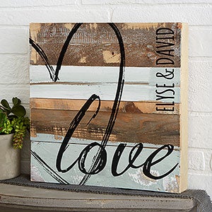 LOVE 12x12 Personalized Wood Wall Art - 19700-12x12