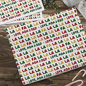 Fa La La Personalized Wrapping Paper Sheets - 19729-S