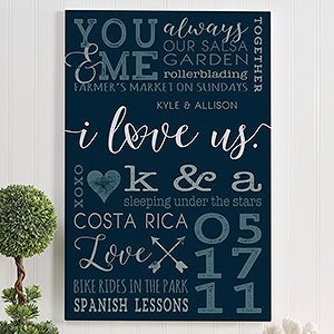 I Love Us Personalized Romantic Canvas Prints | 20x30 - 19745-L