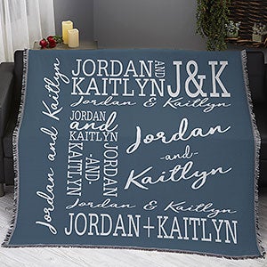 Couple In Love Personalized 50x60 Woven Throw Blanket - 19756-A