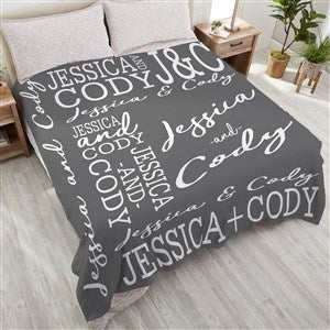 Couple In Love Personalized 90x90 Plush Queen Fleece Blanket - 19756-QU