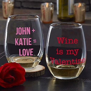 Sweet Drinks Personalized Stemless Wine Glass - 19784-SN