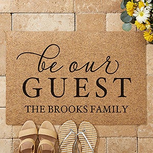 Be Our Guest Personalized 18x27 Synthetic Coir Doormat - 19821