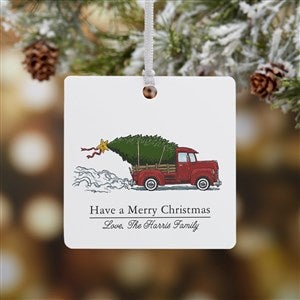 Classic Christmas Vintage Truck Custom Metal Ornament - 19826-1M