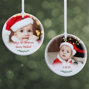 Miniature Monogram Christmas Ornaments with Holly Personalized