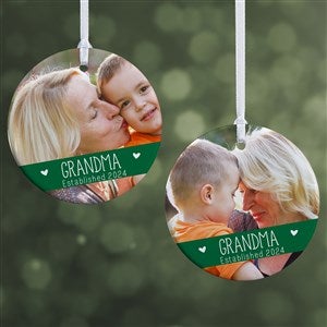 Grandparents Established Personalized Photo Ornament- 2.85 Glossy - 2 Sided - 19831-2