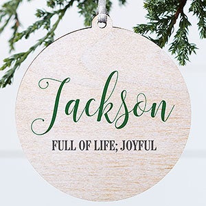 Name Meaning Personalized Wood Ornament - 19877-1W