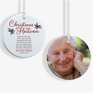 Christmas In Heaven Personalized Memorial Ornament- 2.85 Glossy - 2 Sided - 19879-2