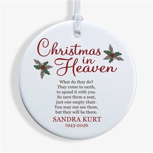 Christmas In Heaven Personalized Memorial Ornament- 2.85 Glossy - 1 Sided - 19879-1
