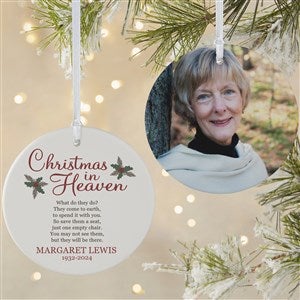 Christmas In Heaven Personalized Memorial Ornament- 3.75 Matte - 2 Sided - 19879-2L